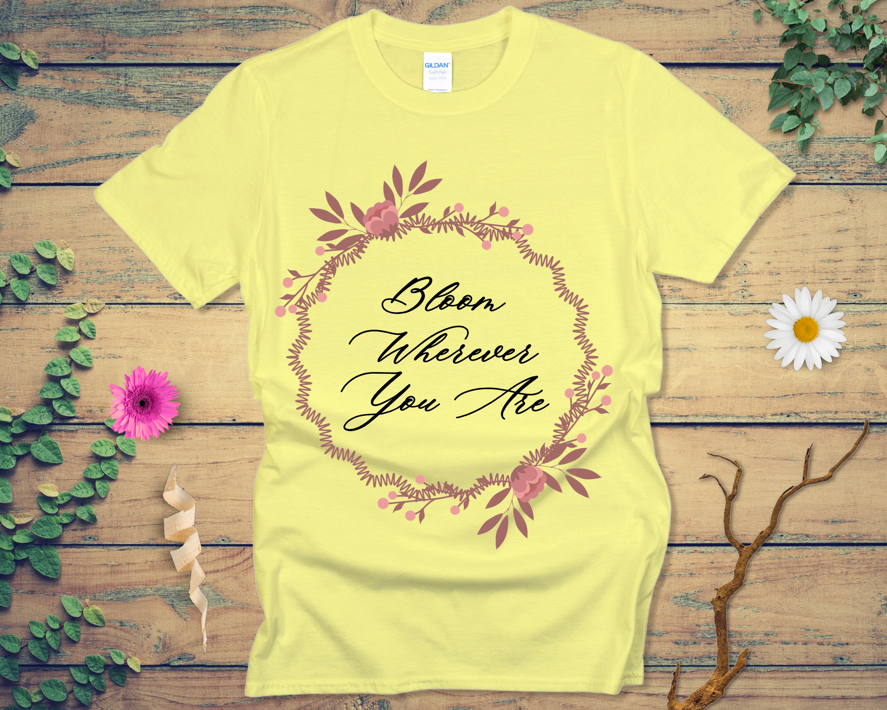 Dusty Rose Wreath Tee - LOST HUES