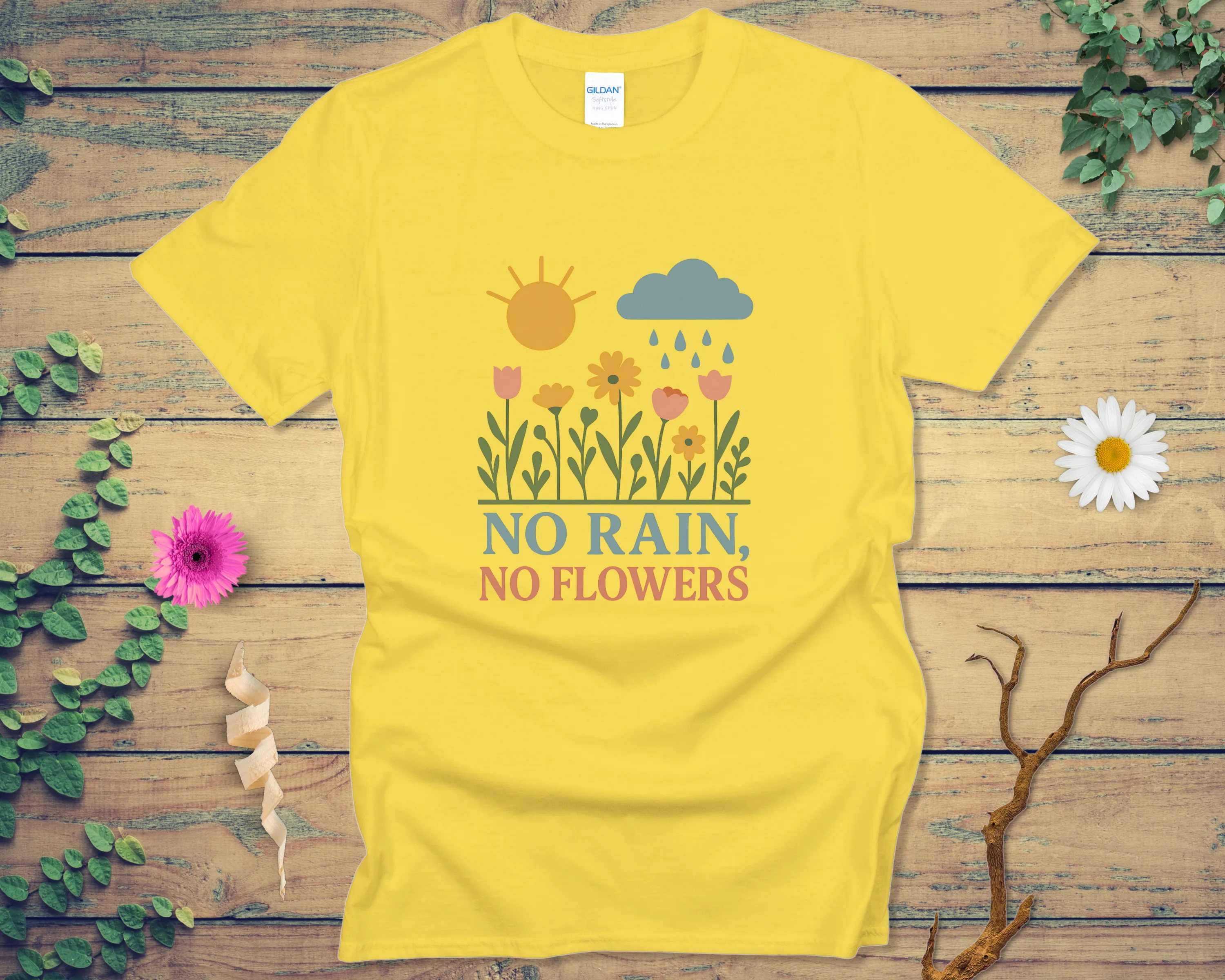 NO RAIN, NO FLOWERS Tee