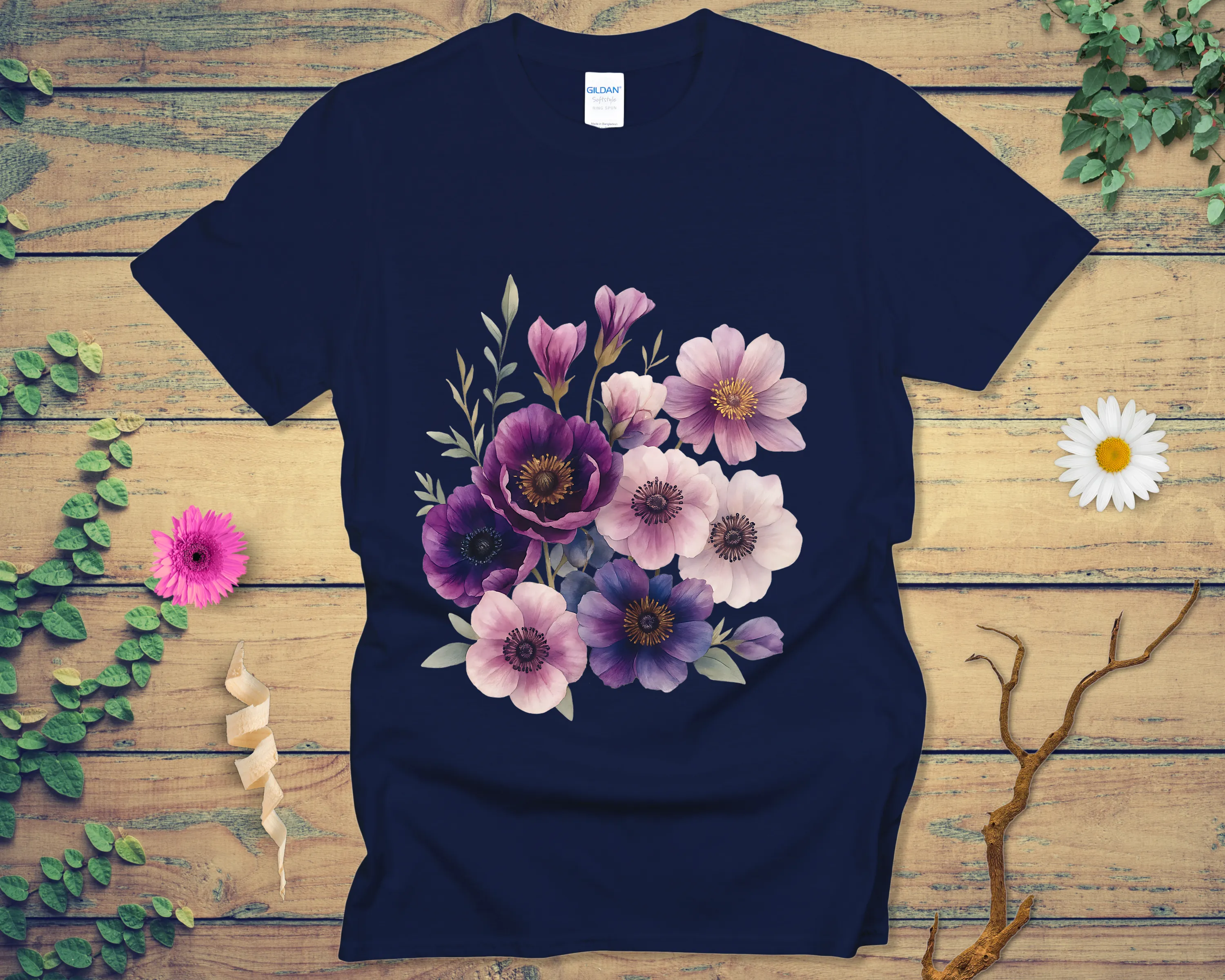 Vibrant Purple Blooms Tee - LOST HUES