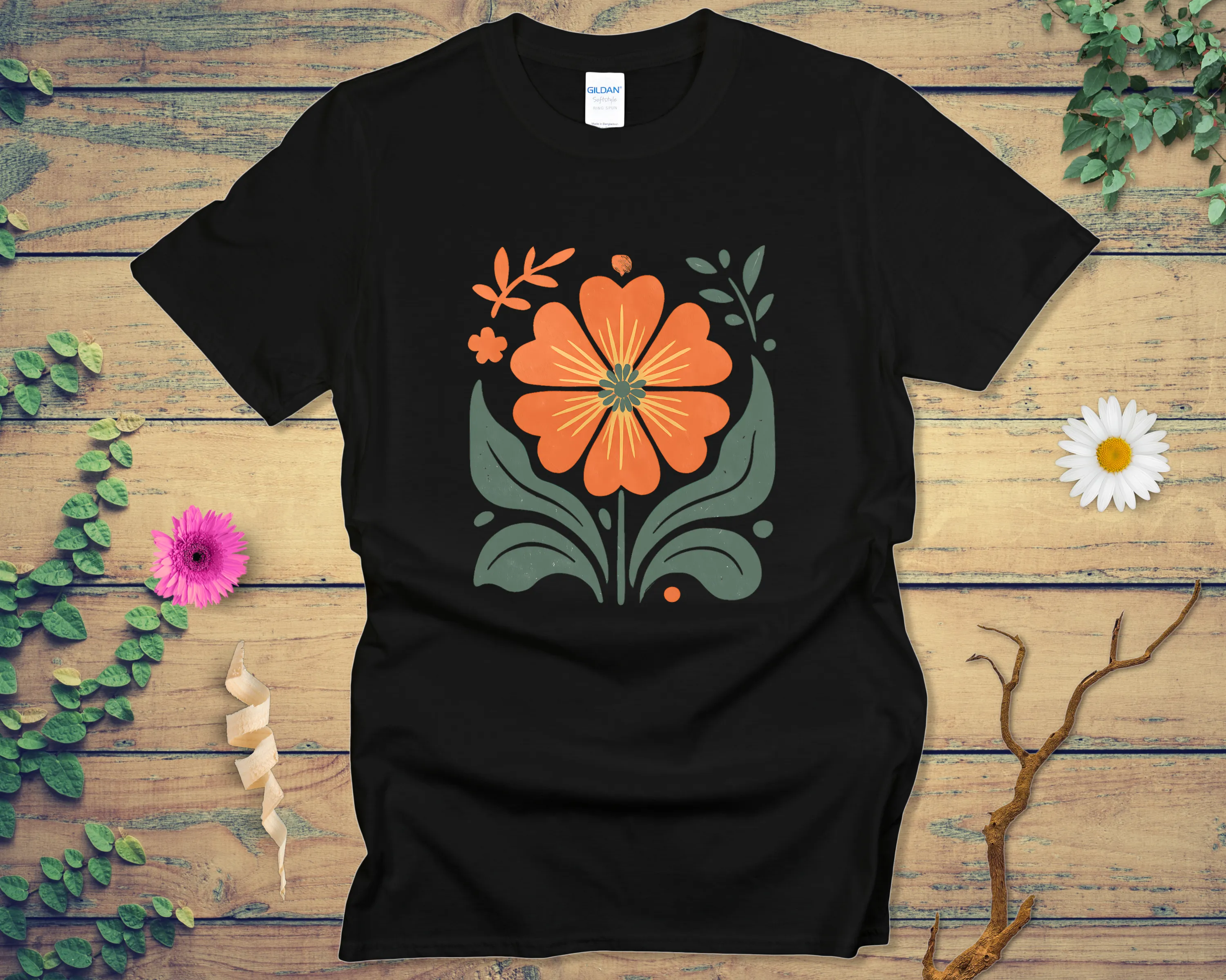 Painted Orange Mandala Tee