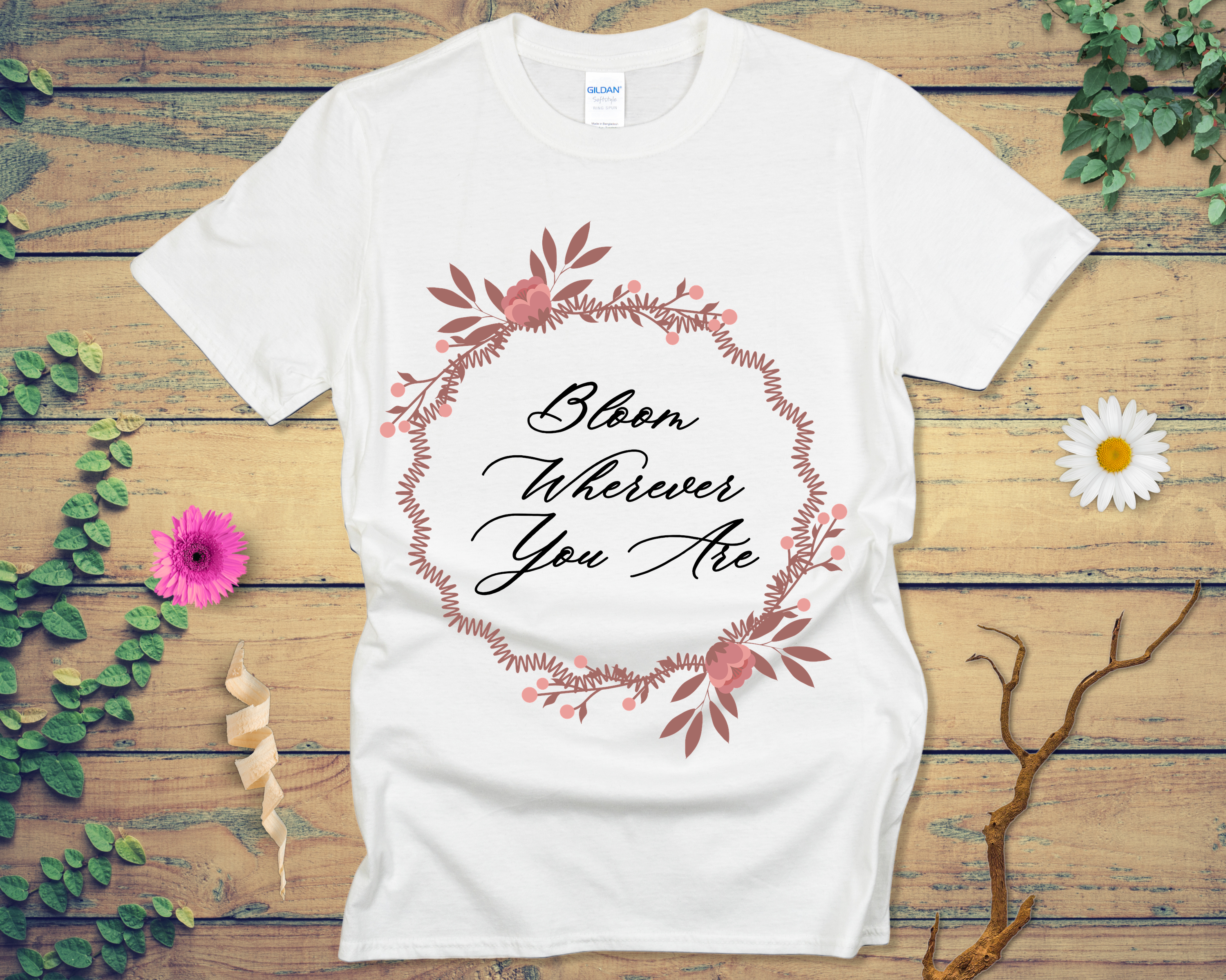 Dusty Rose Wreath Tee - LOST HUES