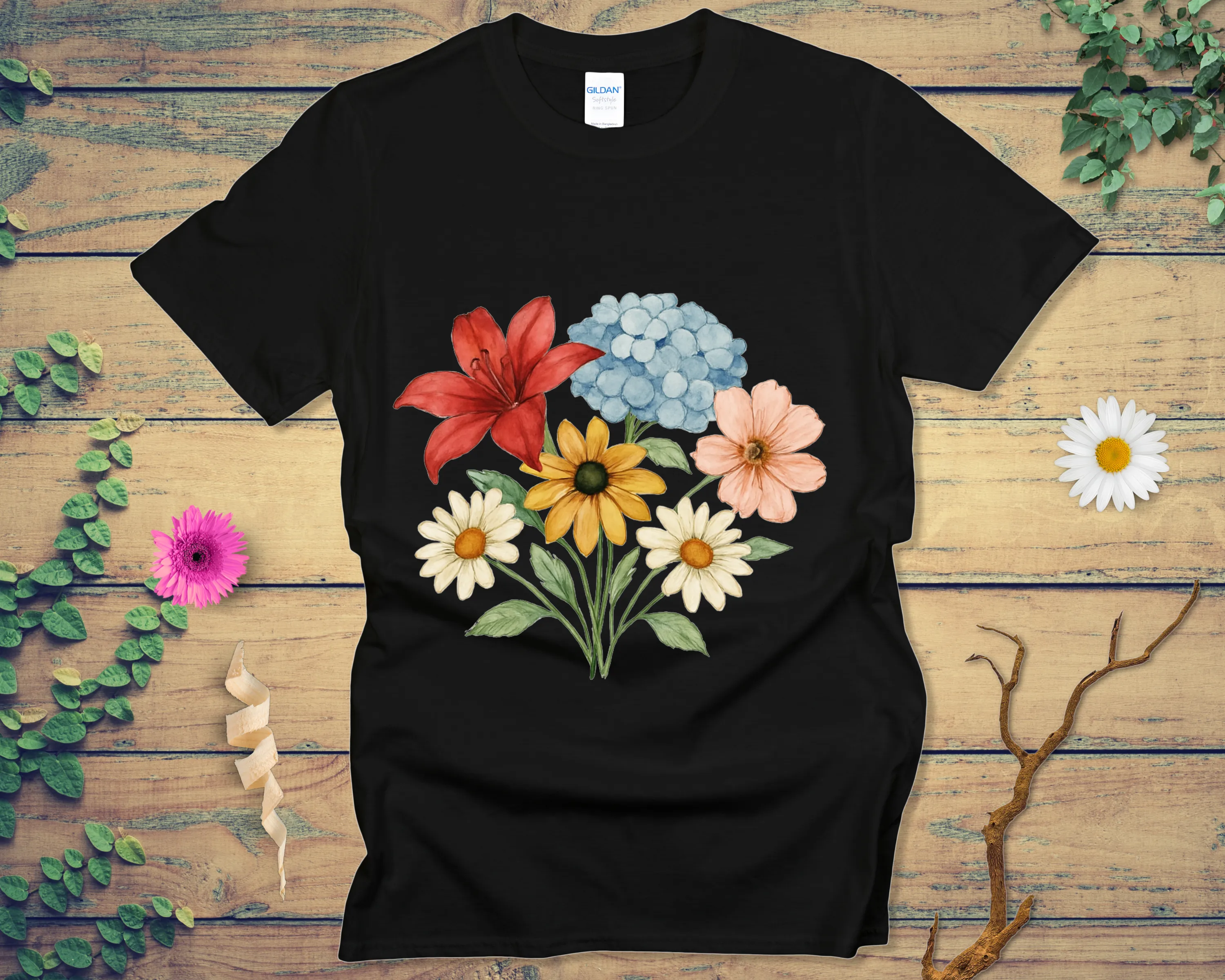 Vibrant Floral Bouquet Tee - LOST HUES
