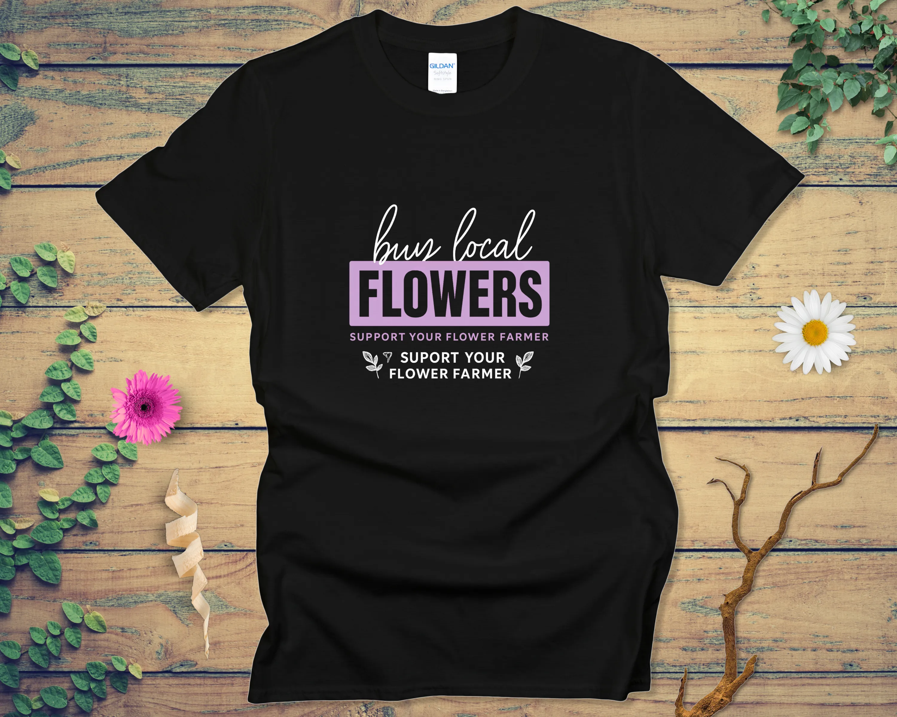 Leafy Flower Farmer Tee