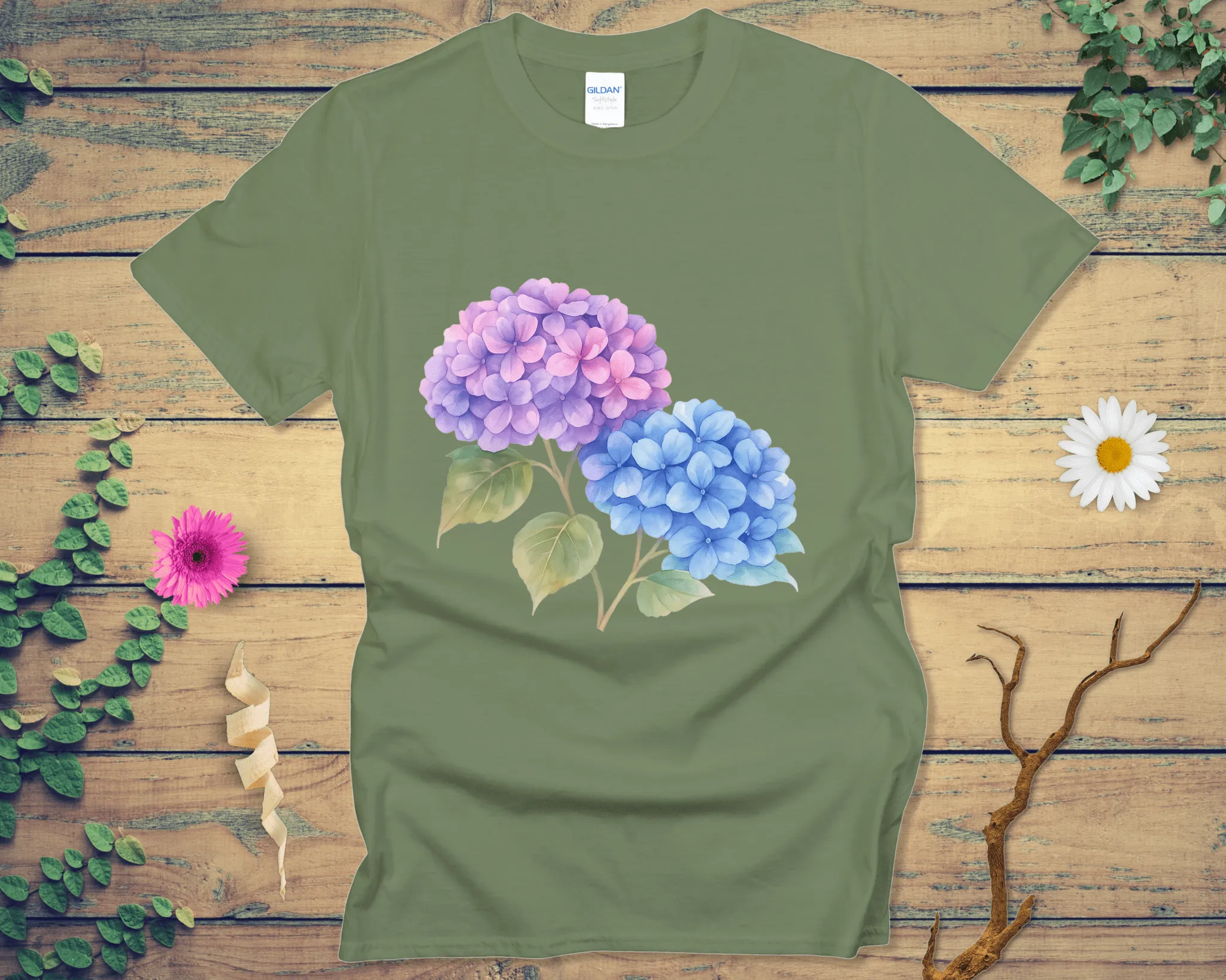 Pastel Hydrangea Duo Tee - LOST HUES