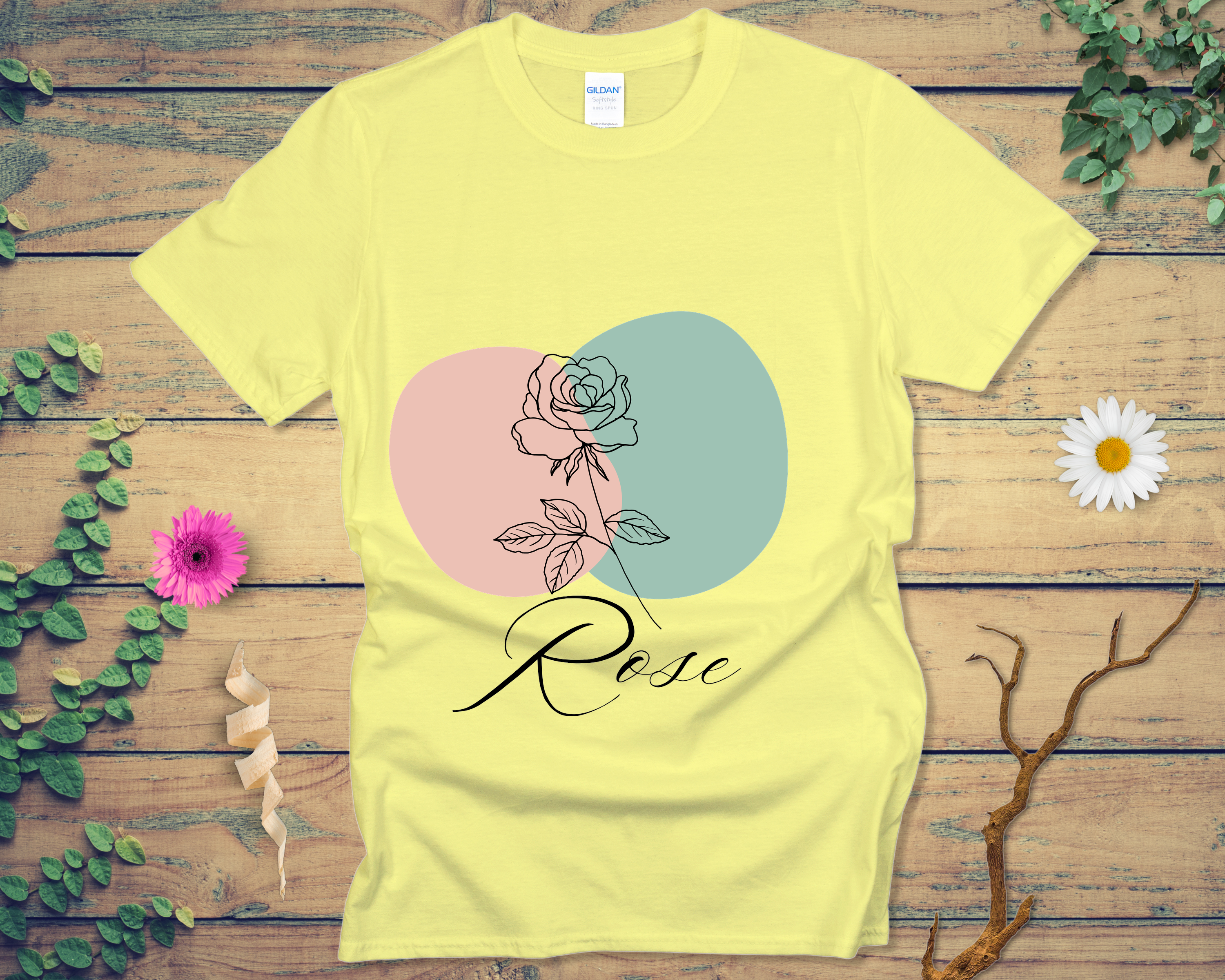 Blush Mint Rose Tee - LOST HUES