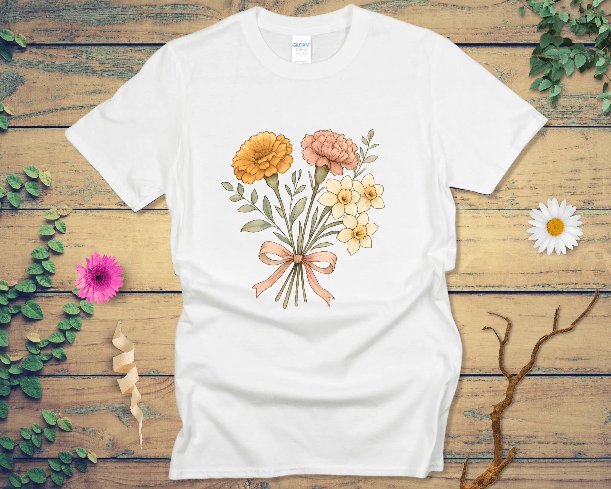 Soft Watercolor Bouquet Tee - LOST HUES