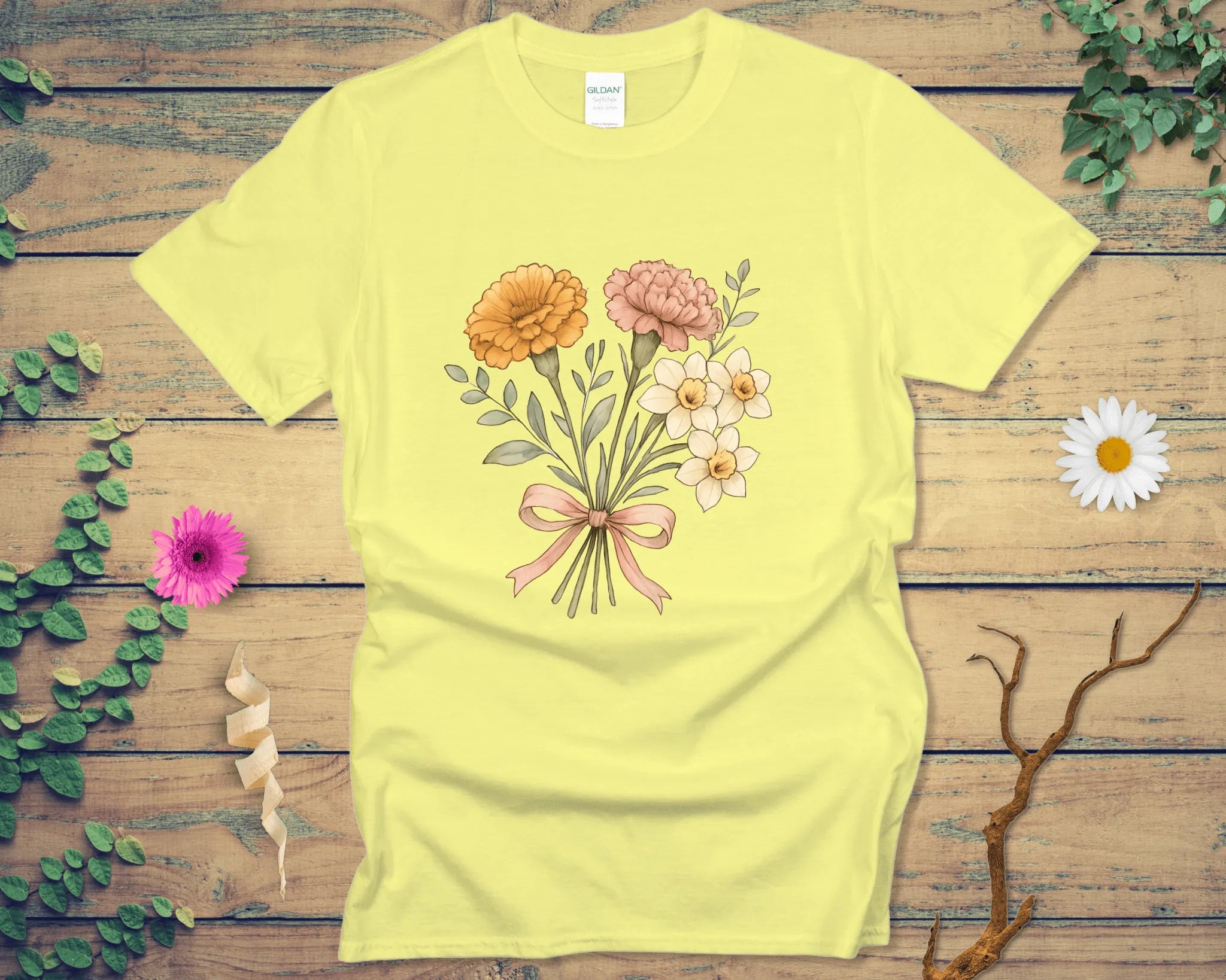 Soft Watercolor Bouquet Tee - LOST HUES