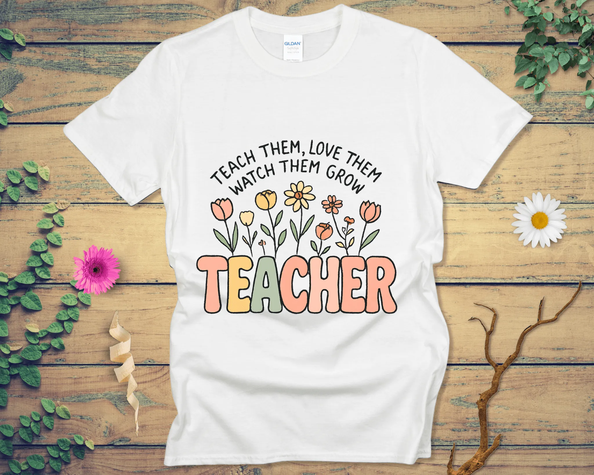 Teach Love Grow Teacher Tee - LOST HUES