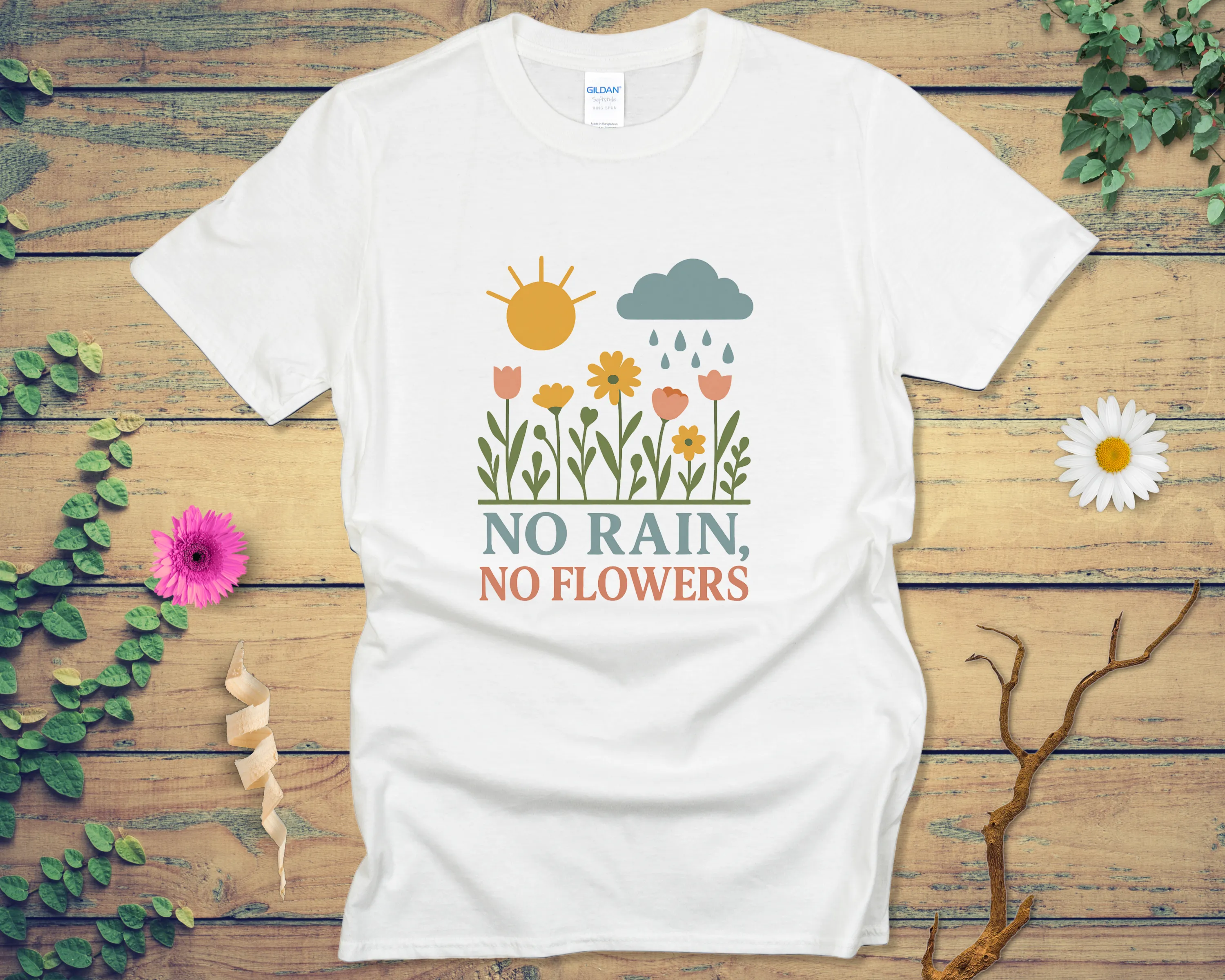 NO RAIN, NO FLOWERS Tee