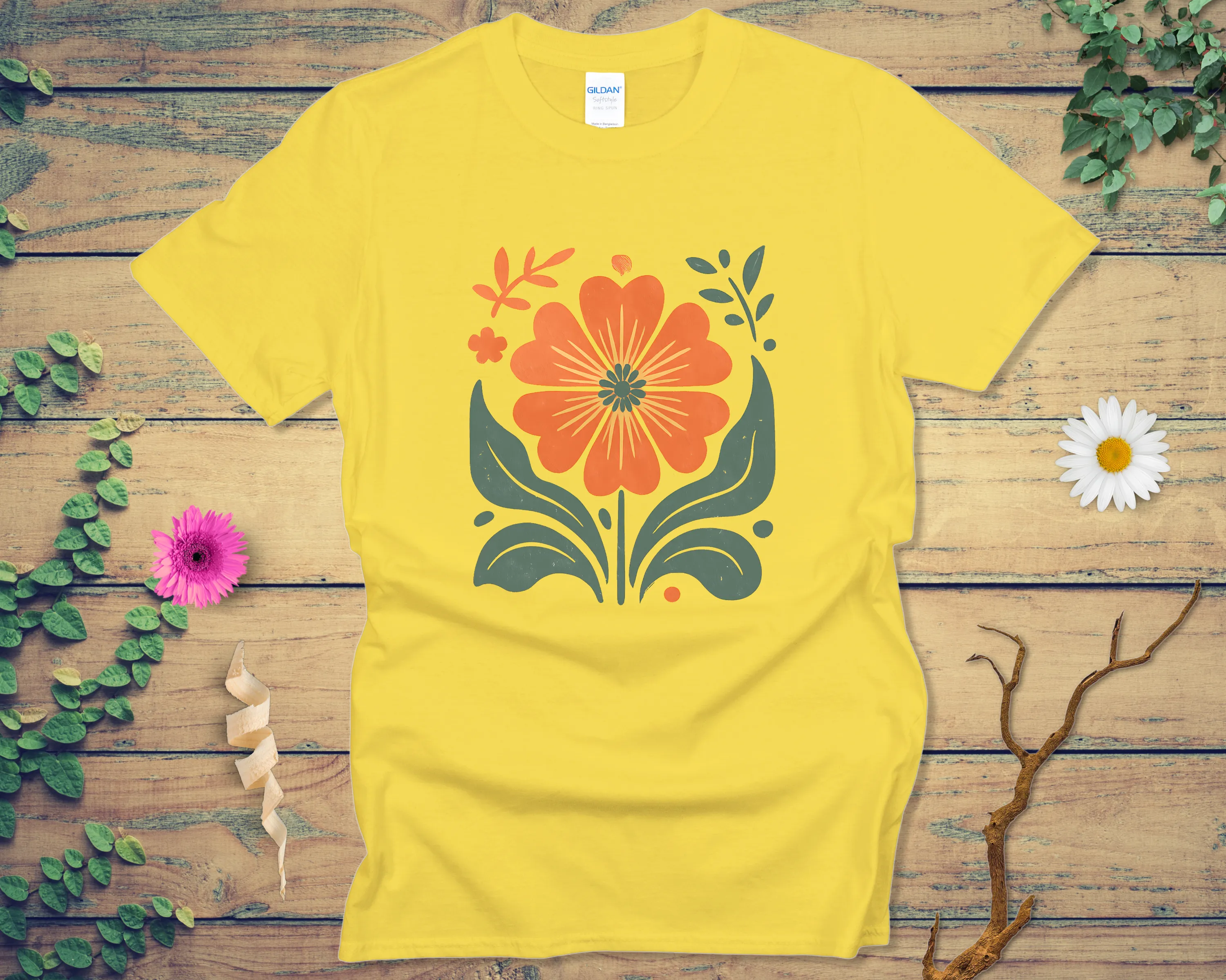 Painted Orange Mandala Tee