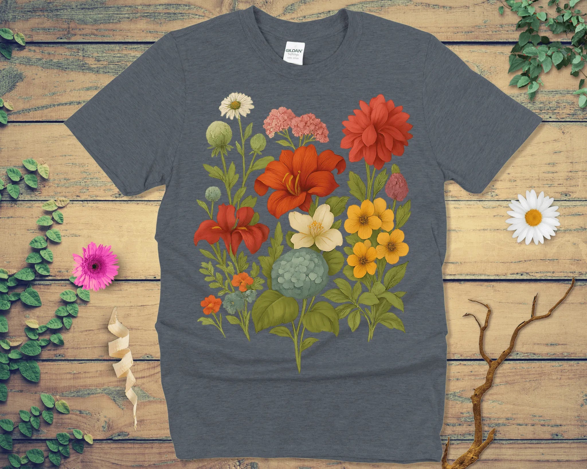 Vibrant Botanical Bouquet Tee - LOST HUES