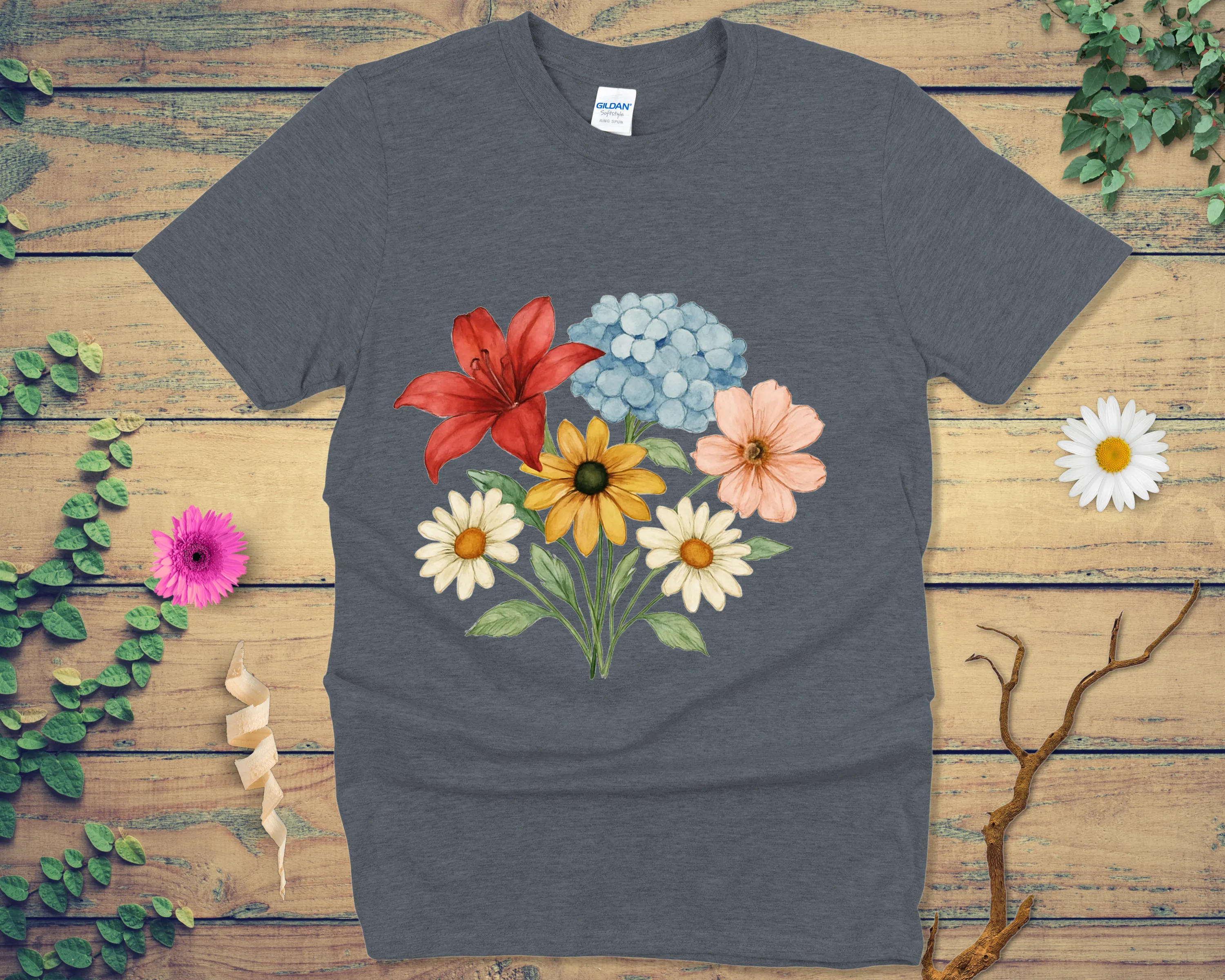 Vibrant Floral Bouquet Tee - LOST HUES